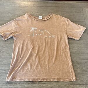 Oat Collective brown sunwashed love love surf tee size S
